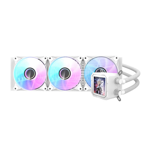 darkFlash DV360S - Refroidissement liquide 360 mm avec écran LCD (blanc) : refroidissement liquide darkFlash DV360S blanc complet