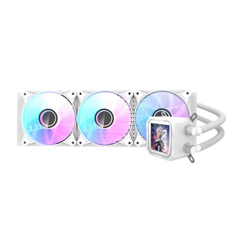 darkFlash DV360S - Refroidissement liquide 360 mm avec écran LCD (blanc) : refroidissement liquide darkFlash DV360S blanc complet