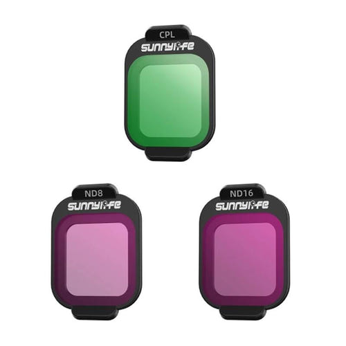 Sunnylife - Kit de 3 filtres CPL, ND8 et ND16 pour DJI Flip : jeu de filtres CPL, ND8 et ND16 Sunnylife pour DJI Flip