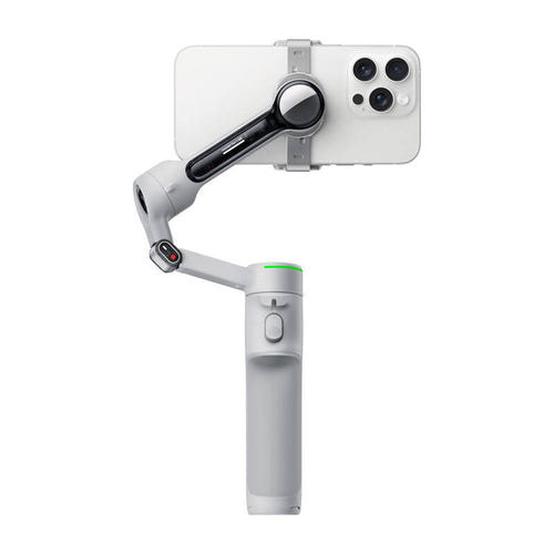 Insta360 Flow 2 Pro - Stabilisateur pour smartphone (gris) : téléphone monté sur le support magnétique