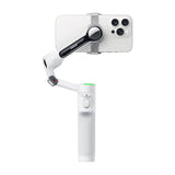 Insta360 Flow 2 Pro - Stabilisateur pour smartphone (blanc) : téléphone fixé sur le support magnétique