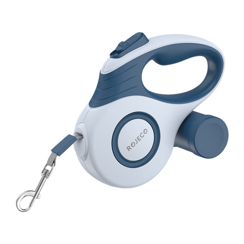 Rojeco A12 - Laisse rétractable automatique 5 m pour chien (bleue) : laisse rétractable Rojeco A12 bleue