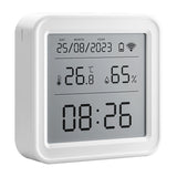 Gosund ST17 - Capteur Zigbee de température et d'humidité à écran LCD : capteur Gosund ST17 posé sur une étagère