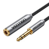 Vention BCXHF - Rallonge audio jack 6,35 mm mâle vers femelle, 1 m : connecteurs plaqués or et boîtier en aluminium
