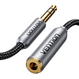 Vention BCXHF - Rallonge audio jack 6,35 mm mâle vers femelle, 1 m : gaine en tresse coton du câble Vention BCXHF