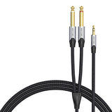 Vention BARHK - Câble audio jack 3,5 mm vers 2 jacks 6,35 mm, 8 m (gris) : câble audio Vention BARHK gris de 8 mètres