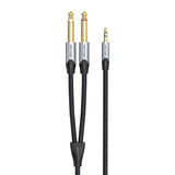 Vention BARHK - Câble audio jack 3,5 mm vers 2 jacks 6,35 mm, 8 m (gris) : mini-jack 3,5 mm et deux jacks 6,35 mm plaqués or