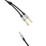 Vention BARHK - Câble audio jack 3,5 mm vers 2 jacks 6,35 mm, 8 m (gris) : tresse coton et gaine PVC du câble