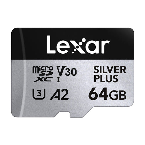 Lexar High-Performance Silver Plus - 2 cartes microSDXC 64 Go et adaptateur : vitesses de lecture et d'écriture des cartes Silver Plus