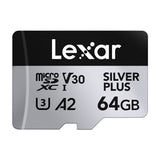Lexar High-Performance Silver Plus - 2 cartes microSDXC 64 Go et adaptateur : vitesses de lecture et d'écriture des cartes Silver Plus