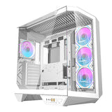 Darkflash DY470 - Boîtier PC Big Tower blanc avec 4 ventilateurs ARGB : boîtier PC Darkflash DY470 blanc vu de face