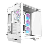 Darkflash DY470 - Boîtier PC Big Tower blanc avec 4 ventilateurs ARGB : quatre ventilateurs DM12 Pro ARGB installés