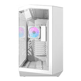 Darkflash DY470 - Boîtier PC Big Tower blanc avec 4 ventilateurs ARGB : panneau latéral en verre trempé du DY470