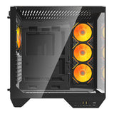 Darkflash DY470 - Boîtier PC Big Tower noir avec 4 ventilateurs ARGB : ventilateurs ARGB latéraux du DY470