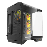 Darkflash DY470 - Boîtier PC Big Tower noir avec 4 ventilateurs ARGB : intérieur du boîtier avec support de carte graphique