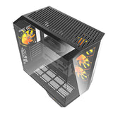 Darkflash DY470 - Boîtier PC Big Tower noir avec 4 ventilateurs ARGB : panneau latéral en verre trempé du DY470 noir