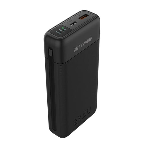 BlitzWolf BW-P22 - Batterie externe 20 000 mAh 22,5 W à écran LED : batterie externe BlitzWolf BW-P22 et son écran LED