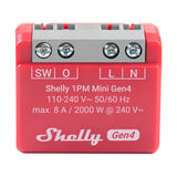 Shelly 1PM Mini Gen4 - Micromodule relais avec mesure de consommation : micromodule Shelly 1PM Mini Gen4 et ses bornes