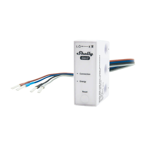 Shelly 3EM-63W Gen3 - Compteur d'énergie Wi-Fi 1/3 canaux, modèle câblé : compteur d'énergie Shelly 3EM-63W Gen3 câblé