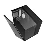 darkFlash TH285M - Boîtier PC moyenne tour trois faces vitrées (noir) : connectique USB en façade