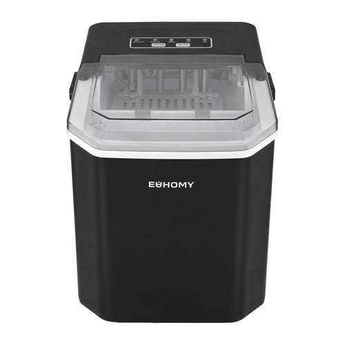 Euhomy IM011 - Machine à glaçons de comptoir 12 kg par jour (noire) : bac à glaçons et bandeau de commande