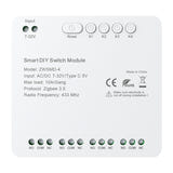 Avatto ZWSMMD-4-32V - Module ZigBee 4 canaux à contacts secs 32 V : module ZigBee 4 canaux Avatto ZWSMMD-4-32V