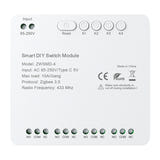 Avatto ZWSMMD-4-250V - Module ZigBee 4 canaux à contacts secs 250 V : module ZigBee 4 canaux Avatto ZWSMMD-4-250V