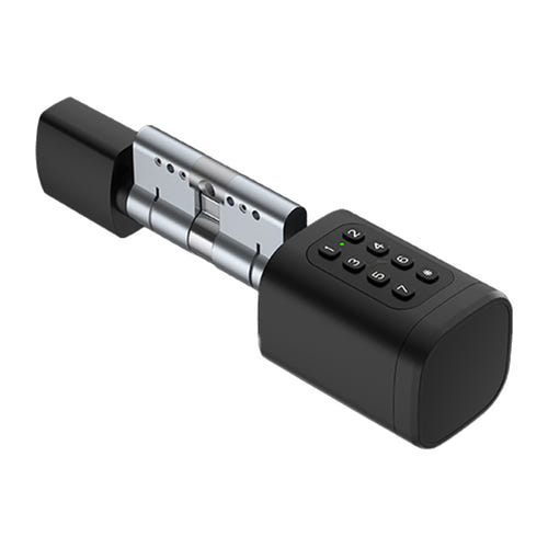 Avatto SDL-V1-B60 - Cylindre de serrure connecté 60 mm (noir) : lecteur d'empreinte et clavier sur tête pivotante