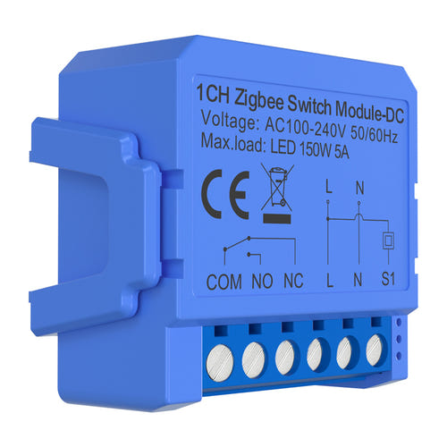 Avatto ZWSM16-DC-1 - Module interrupteur ZigBee 1 canal à contact sec : format compact pour boîte d'encastrement