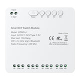 Avatto WSMD-4 32V - Module interrupteur DIY 4 canaux Wi-Fi et Bluetooth : borniers à vis et boutons de commande des canaux