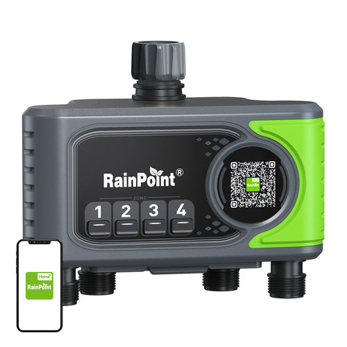 RainPoint - Programmateur d'arrosage Wi-Fi 4 zones : programmateur d'arrosage Wi-Fi 4 zones RainPoint