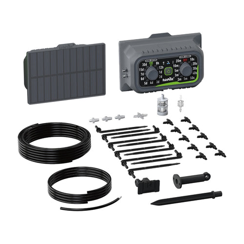 RainPoint - Kit d'arrosage goutte-à-goutte solaire pour 20 plantes : kit d'arrosage goutte-à-goutte solaire RainPoint et ses accessoires
