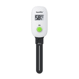 RainPoint - Capteur d'humidité du sol connecté Wi-Fi : sonde plantée dans un pot et relevé affiché