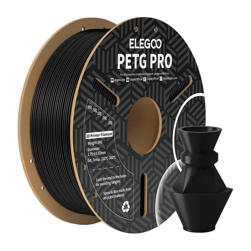ELEGOO PETG Pro - Filament 3D 1,75 mm de 1 kg (noir) : pièces techniques imprimées en PETG Pro