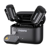 Maono WM622 PB2 - Micro-cravate sans fil pour iPhone et iPad (2 émetteurs) : récepteur Lightning certifié MFi branché sur un iPhone