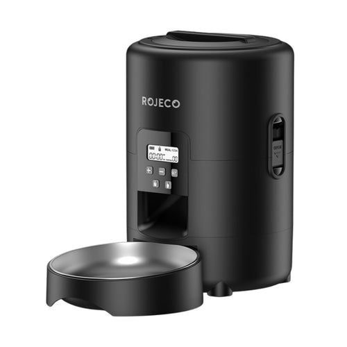 Rojeco 2 L - Distributeur automatique de croquettes à écran LED (noir) : distributeur automatique de croquettes Rojeco 2 L noir