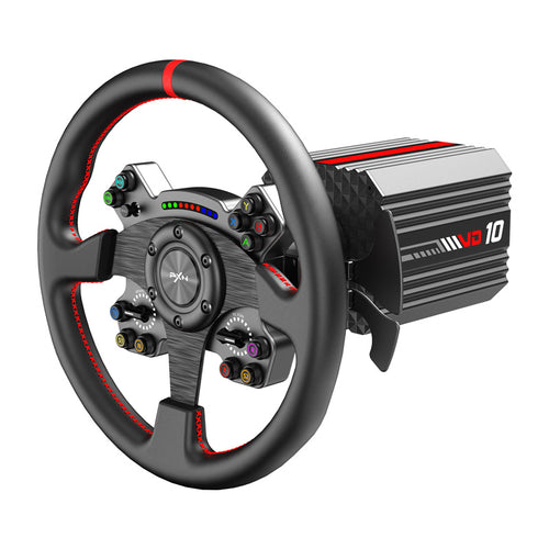 PXN VD10 CS - Base Direct Drive 10 Nm et volant WCS R2 de 330 mm : base Direct Drive PXN VD10 CS avec son volant WCS R2