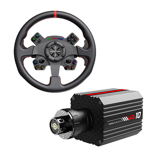 PXN VD10 CS - Base Direct Drive 10 Nm et volant WCS R2 de 330 mm : fixation Quick Release en aluminium à entraxe de 70 mm