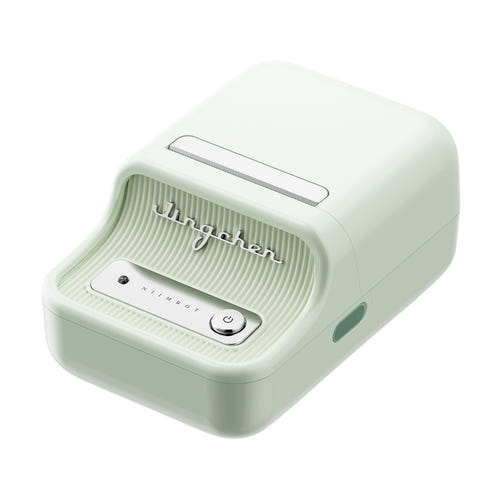 Niimbot B21S - Imprimante d'étiquettes thermique portable (menthe) : chargement du rouleau d'étiquettes dans l'imprimante