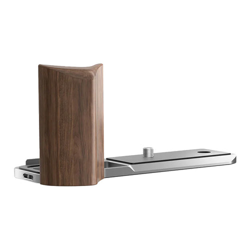 Freewell - Poignée L-bracket bois et aluminium pour Fuji GFX 100RF (argent) : poignée L-bracket Freewell argent et bois pour Fuji GFX 100RF