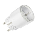 Shelly Plug S MTR Gen3 - Lot de 5 prises connectées 12 A (blanc) : prise Shelly Plug S MTR Gen3 branchée et son voyant