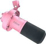 Fifine K688P - Microphone dynamique USB-C et XLR (rose) : suspension antichoc du Fifine K688P