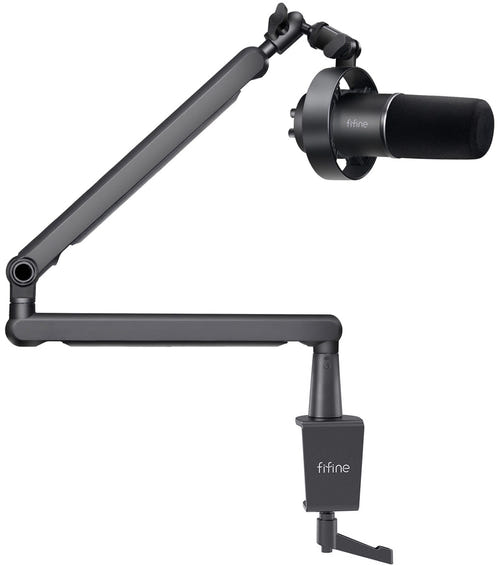 Fifine T688 - Microphone dynamique USB-C et XLR avec bras (noir) : microphone Fifine T688 noir sur son bras BM88