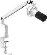 Fifine T688W - Microphone dynamique USB-C et XLR avec bras (blanc) : molettes de gain et d'écoute du Fifine T688W