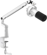 Fifine T688W - Microphone dynamique USB-C et XLR avec bras (blanc) : molettes de gain et d'écoute du Fifine T688W