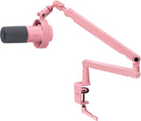 Fifine T688P - Microphone dynamique USB-C et XLR avec bras (rose) : bras articulé métal BM88 déployé