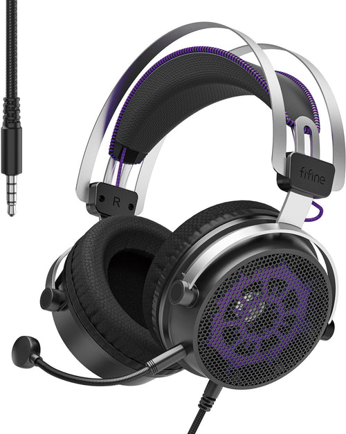 Fifine H18 - Casque gaming filaire 53 mm avec micro détachable (noir) : casque gaming Fifine H18 noir
