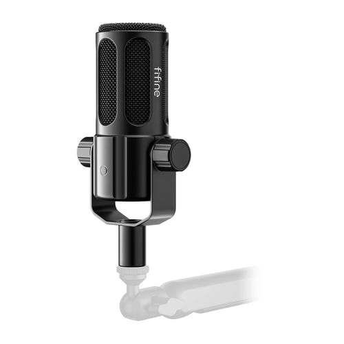 Fifine Tank1 - Microphone dynamique de studio XLR (noir) : interrupteurs coupe-bas et médiums du Tank1