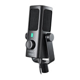 Fifine Profile 3 - Microphone à condensateur USB-C 192 kHz (noir) : Fifine Profile 3 sur son pied de bureau
