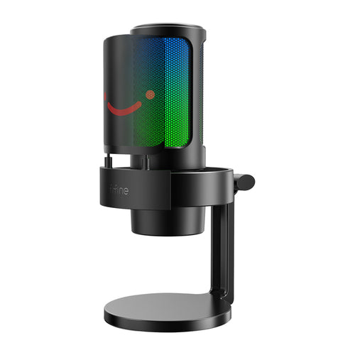 Fifine A8 - Microphone à condensateur USB-C sur pied métal (noir) : microphone Fifine A8 noir sur son pied métallique